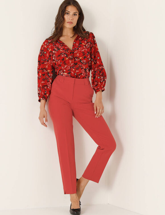 Pantalon cigarette, fluide (rouge) Pantalon cigarette, fluide (rouge)